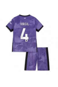 Fotbalové Dres Liverpool Virgil van Dijk #4 Dětské Třetí Oblečení 2023-24 Krátký Rukáv (+ trenýrky)